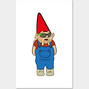 Gnome in speed sunnies and dungarees and mullet Posters and Art